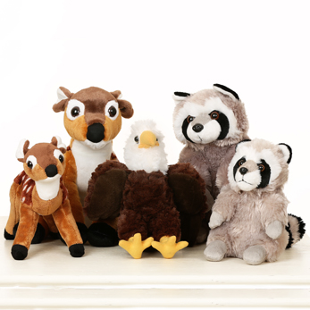 plush woodland animals