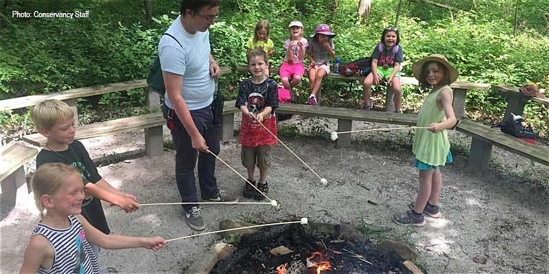 Campers making smores