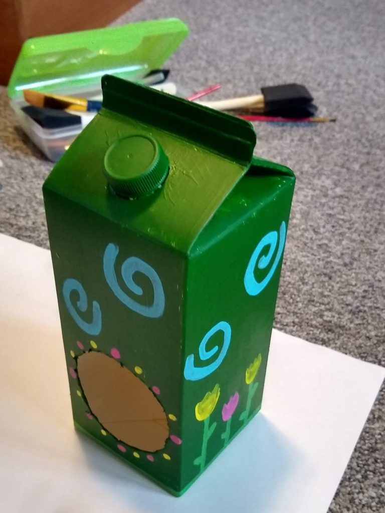 decorated DIY birdhouse