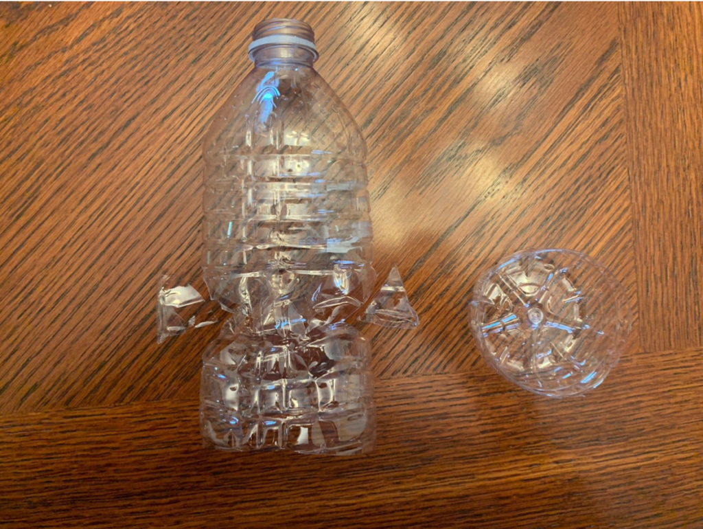 DIY water bottle fish, triangles and bottom cut out