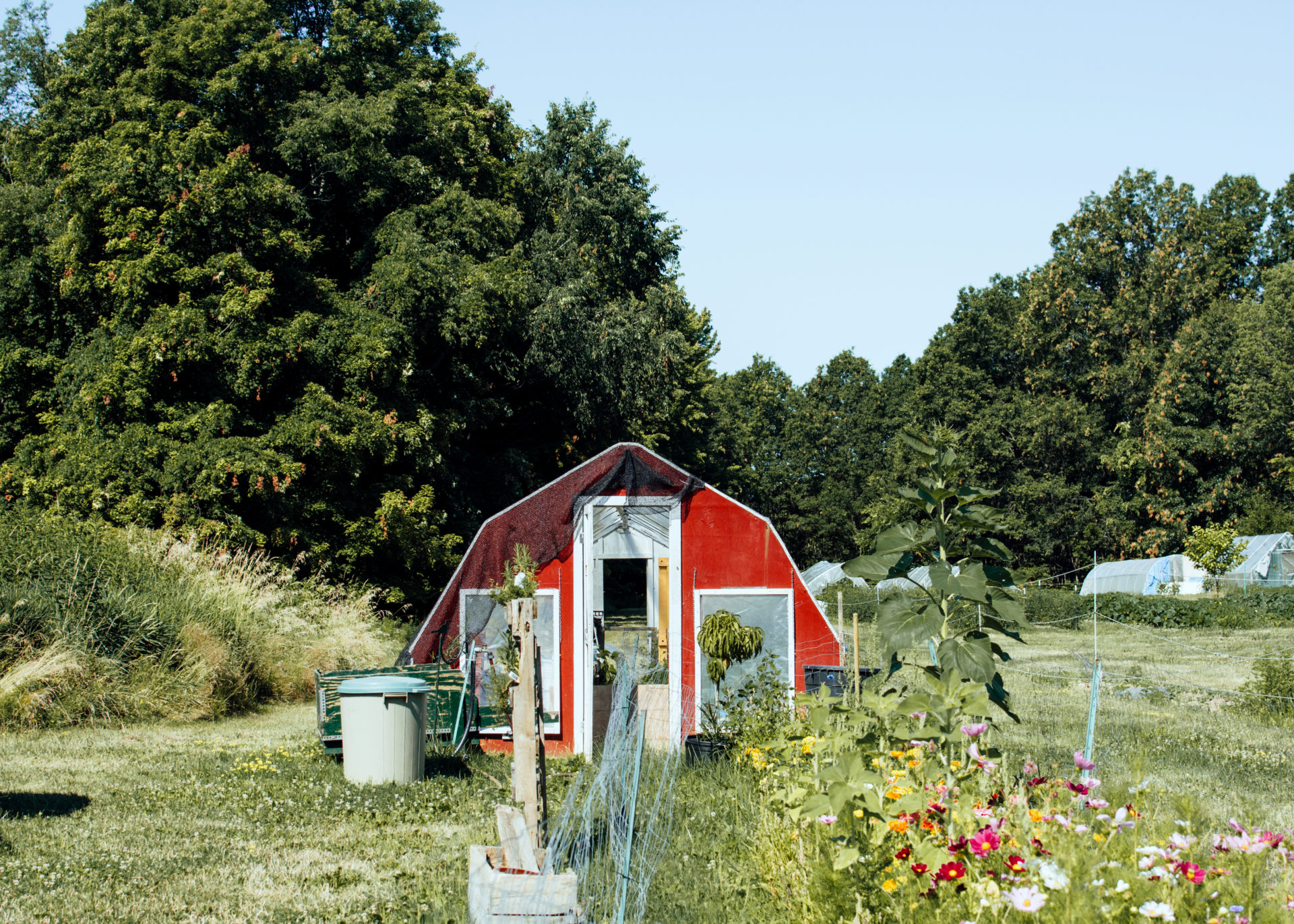 small barn and flowers in CVNP