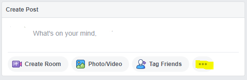 Screenshot of a "Create Post" box on Facebook.