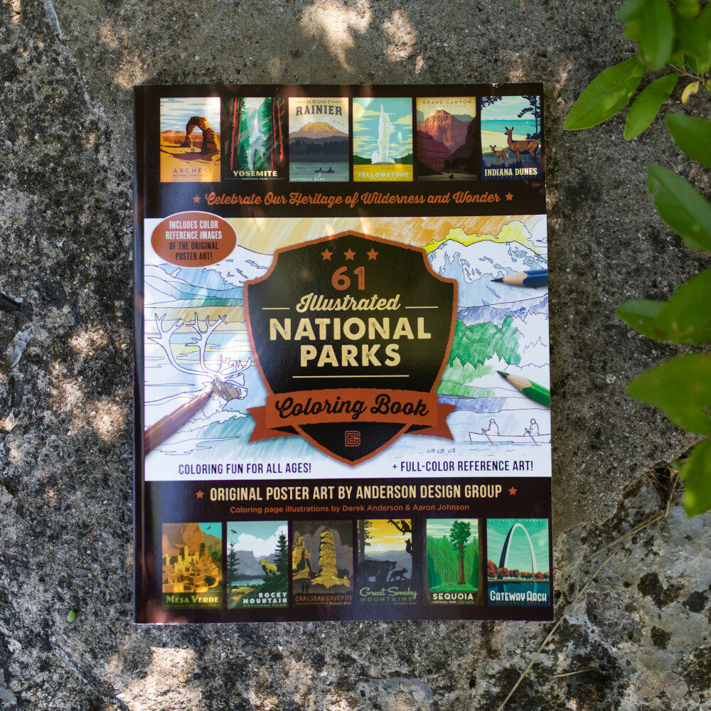 61 Illustrated National Parks Coloring Book