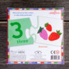 Numbers Puzzle Pairs (back) word 'three and picture of three strawberries