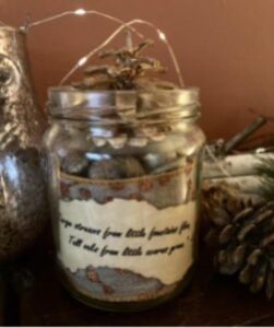 Found objects mason jar
