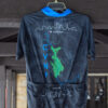 Topographic Cycling Jersey (back) Black with blue accents and pouch pockets