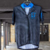 Topographic Cycling Jersey (front) black with blue accents and topography lines