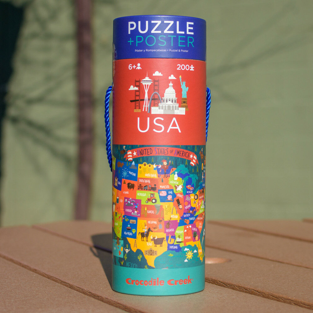 Crocodile Creek USA Map Jigsaw Puzzle and Matching Poster Conservancy for Cuyahoga Valley National Park