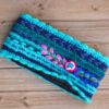 Embroidered Floral Headband (winter blue)