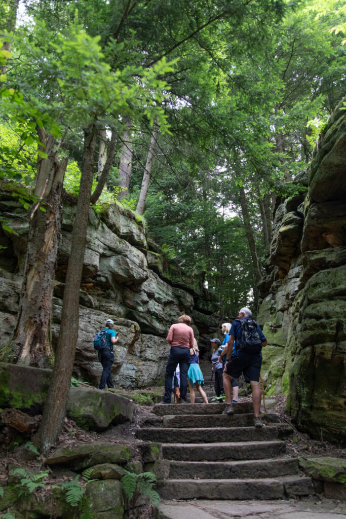 Group of hikers at the ledges