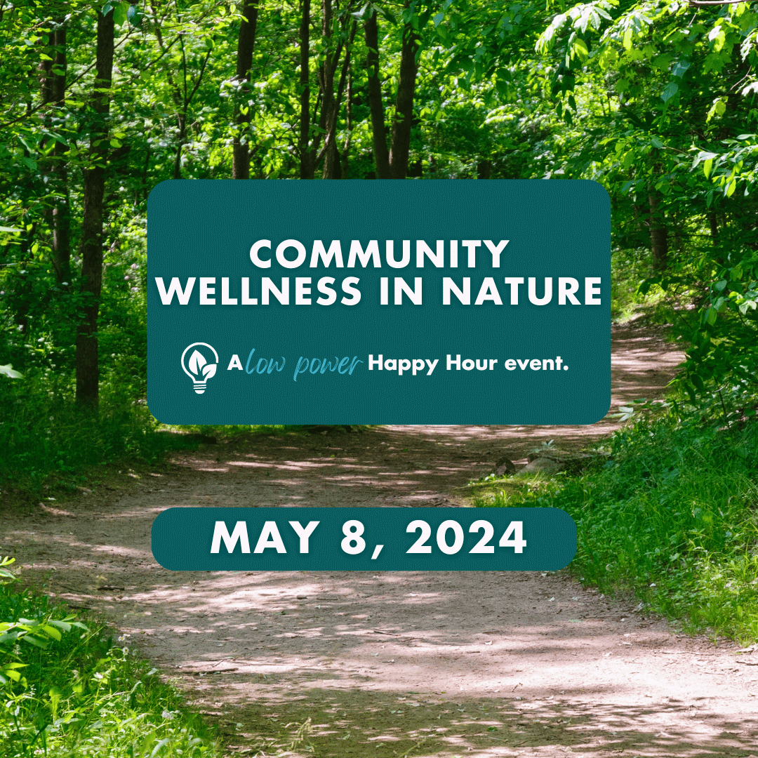 Trail in CVNP in background with event details.