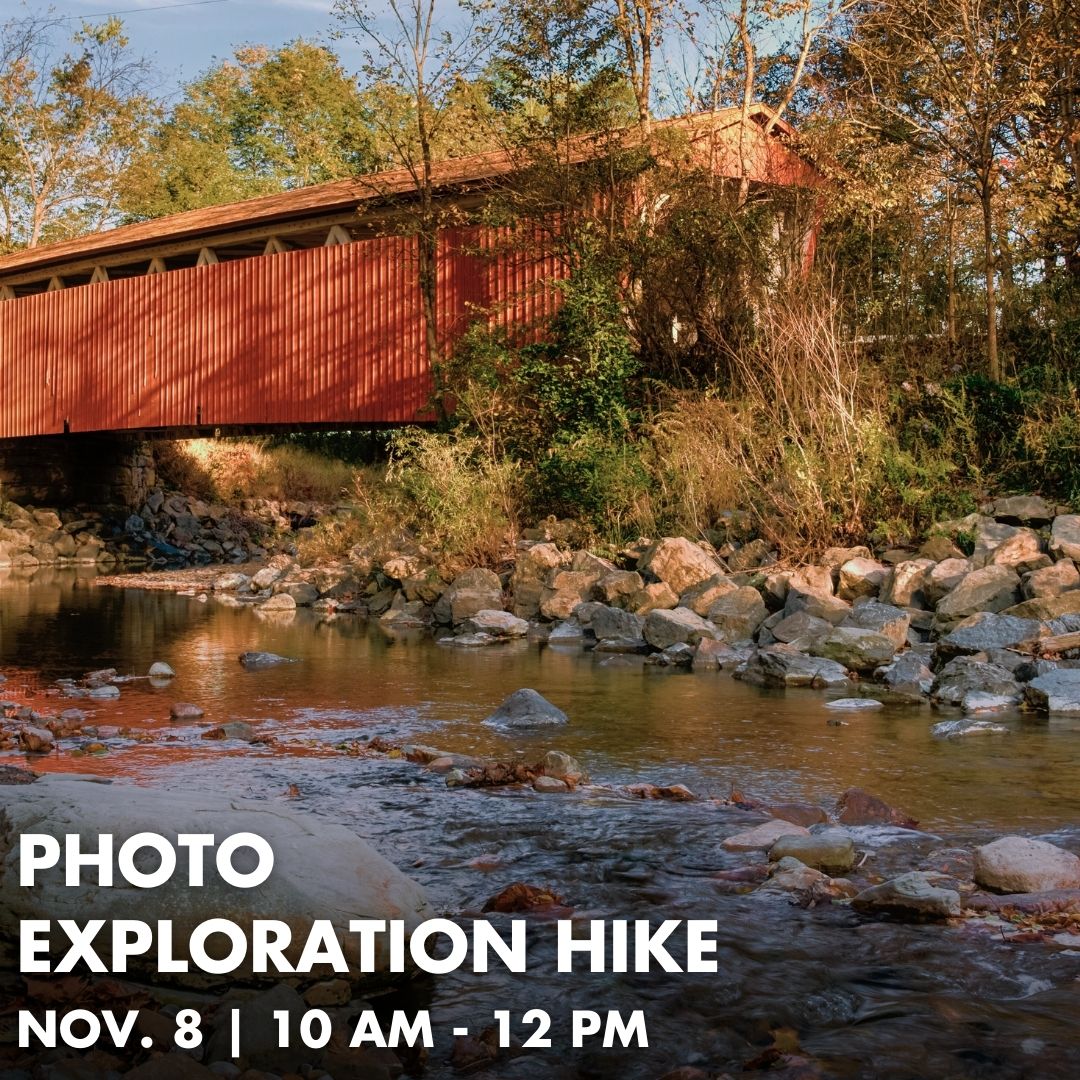 A photo of a red covered bridge in Cuyahoga Valley National Park.